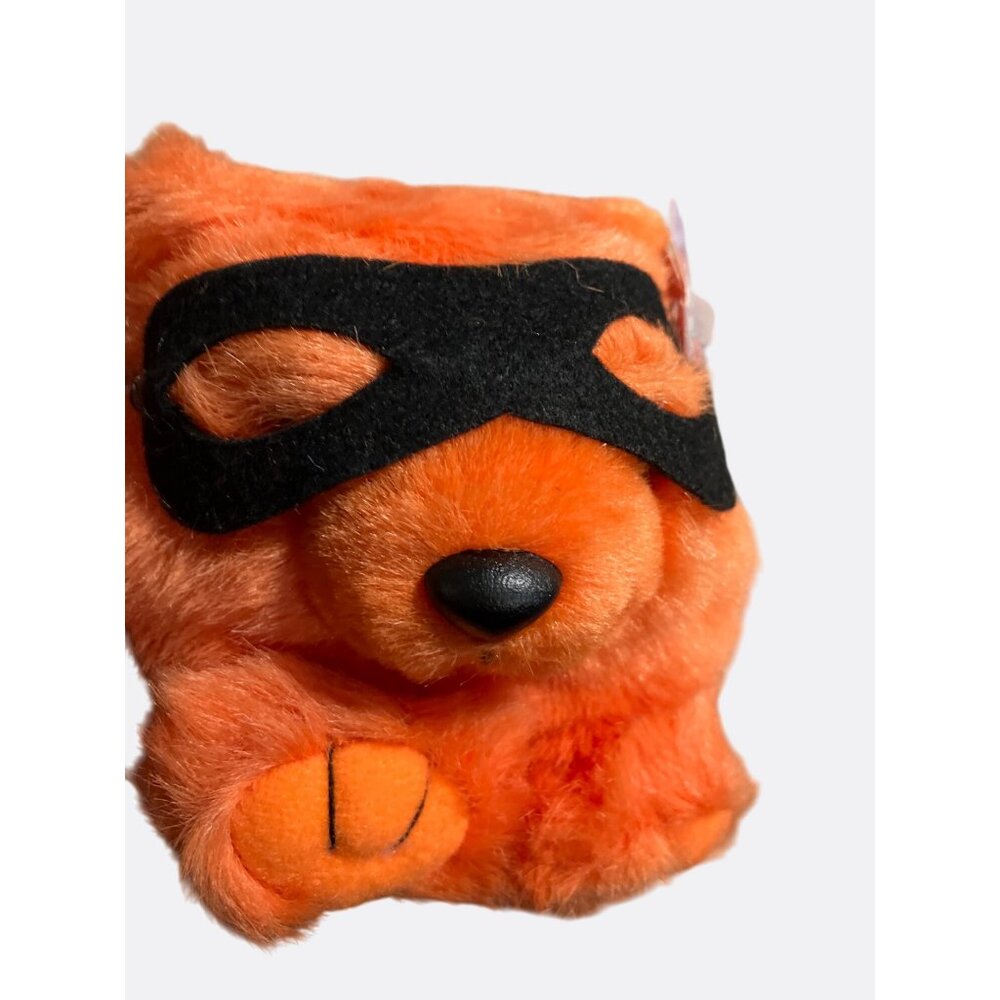 Puffkins Trick Halloween Plush Bear Orange With Mask